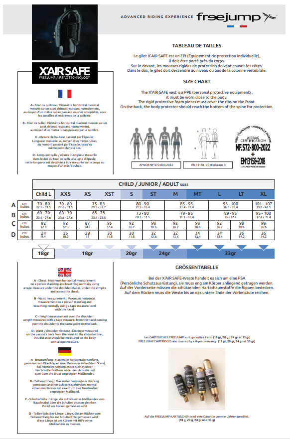 Airbag Weste X'Air Safe