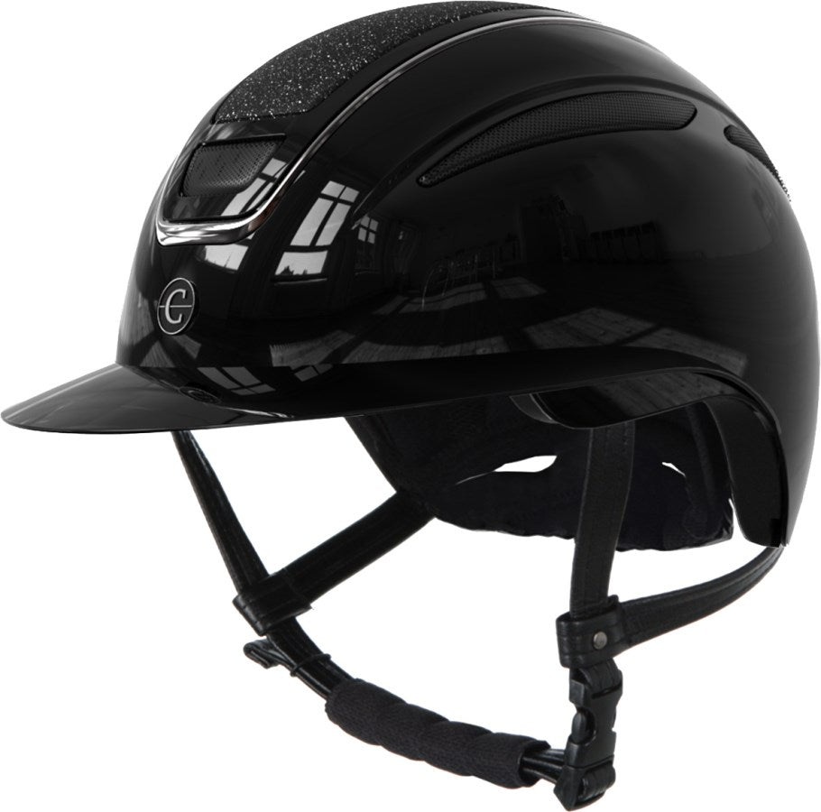 Reithelm Elite Polo Lackschwarz/Glitzer