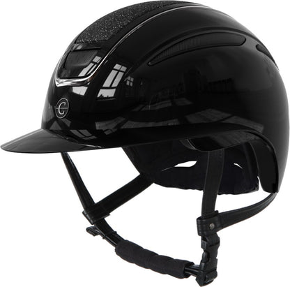 Reithelm Elite Polo Lackschwarz/Glitzer