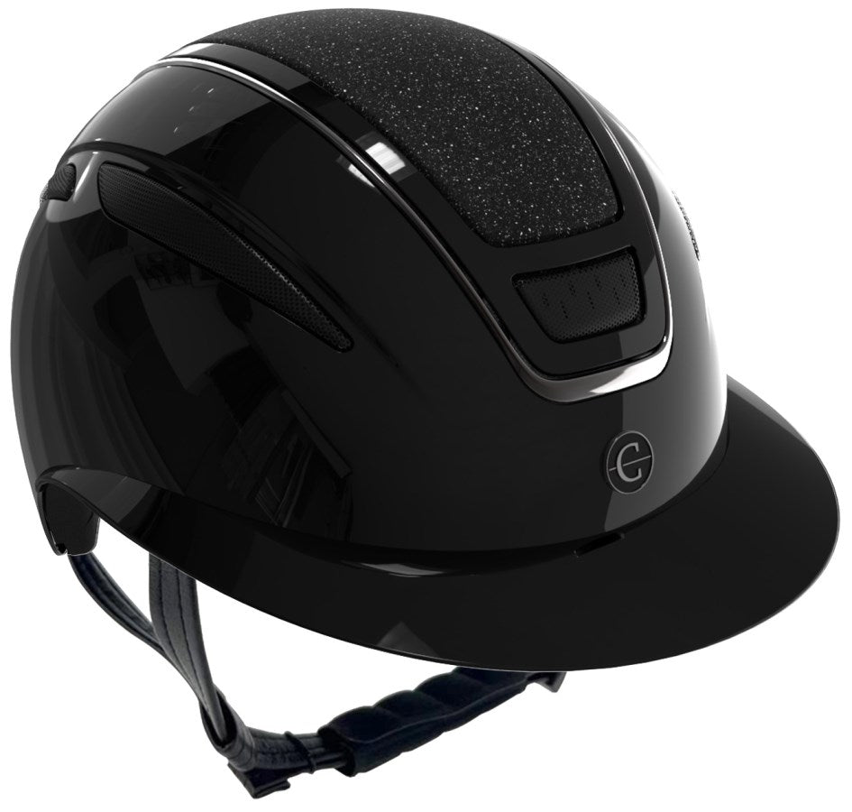 Reithelm Elite Polo Lackschwarz/Glitzer