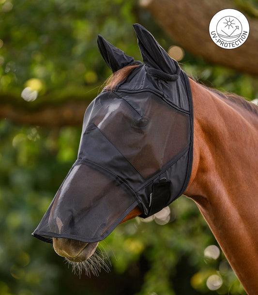 PREMIUM Fliegenmaske mit Ohren- und Nasenschutz