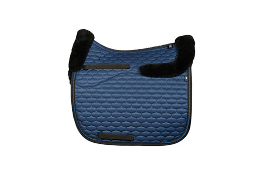 Schabracke FS26 Glanz blau/schwarz mit Lammfell DR Gr.L