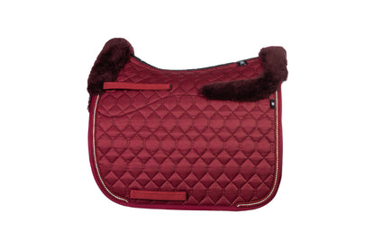 Schabracke HW26 Crystal Glanz Rubin Rot/Brombeer  mit Lammfell DR Gr.L
