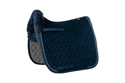 Schabracke HW26 Crystal Samt Evening Blue/Blue  mit Lammfell DR Gr.L