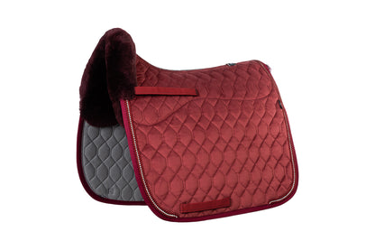 Schabracke HW26 Crystal Samt Rubin Rot/Brombeer  mit Lammfell DR Gr.L